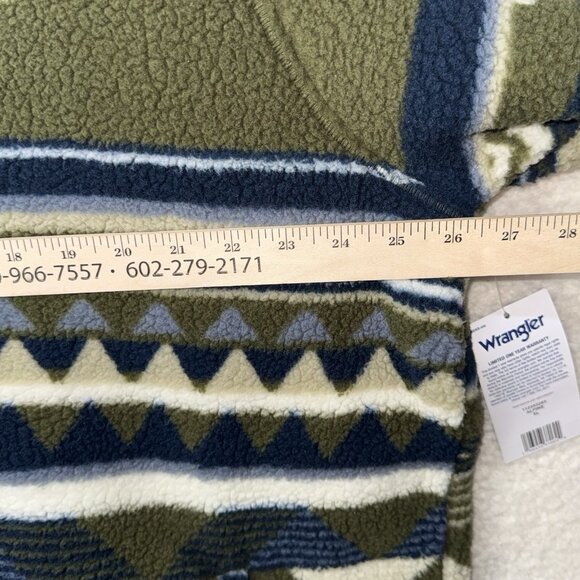 WRANGLER 1/4 ZIP SHERPA ALPINE PULLOVER Men’s XL Green Western Cowboy Southwest - Picture 8 of 9